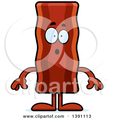 Clipart of a Cartoon Surprised Crispy Bacon Character - Royalty Free Vector Illustration by Cory Thoman