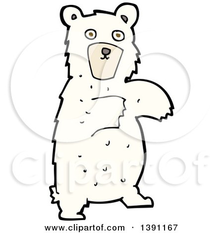 Clipart of a Cartoon Polar Bear - Royalty Free Vector Illustration by lineartestpilot