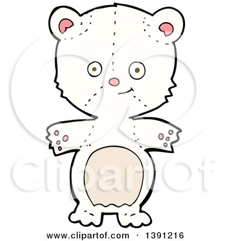 Clipart of a Cartoon Teddy Polar Bear - Royalty Free Vector Illustration by lineartestpilot
