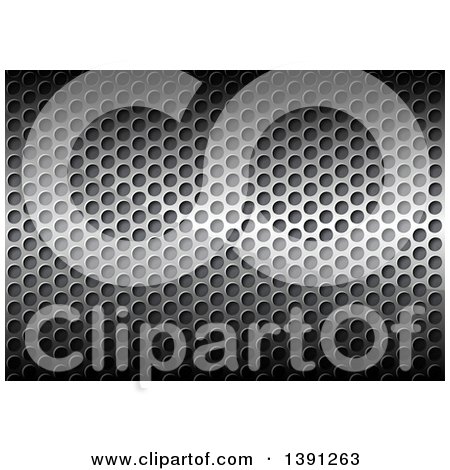 Clipart of a Background of Silver Medal Grid with Perforations - Royalty Free Vector Illustration by dero