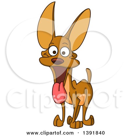 Clipart of a Cartoon Happy Miniature Pinscher Dog Panting - Royalty Free Vector Illustration by yayayoyo
