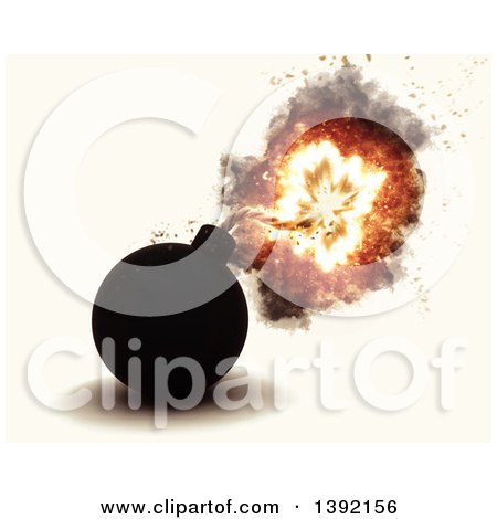 Clipart of a 3d Exploding Bob, on an off White Background - Royalty Free Illustration by KJ Pargeter