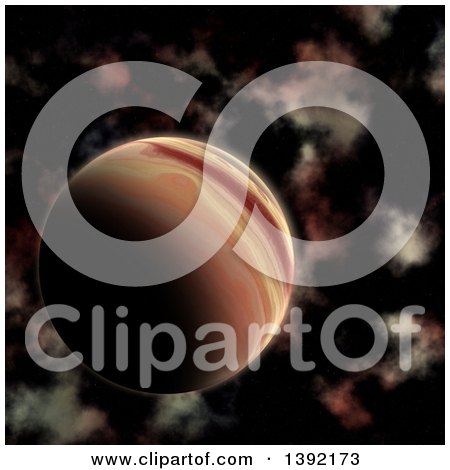 Clipart of a 3d Fictional Planet - Royalty Free Illustration by KJ Pargeter