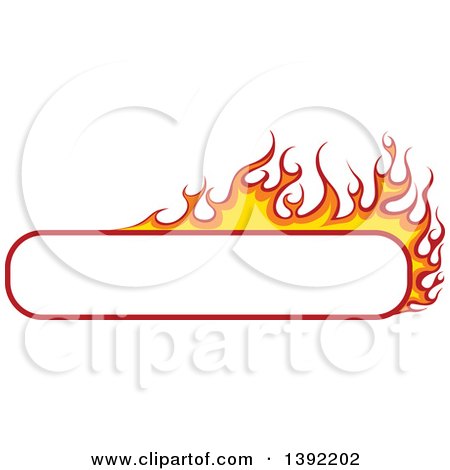 Clipart of a Long Rectangular Flaming Label Frame Design - Royalty Free Vector Illustration by dero