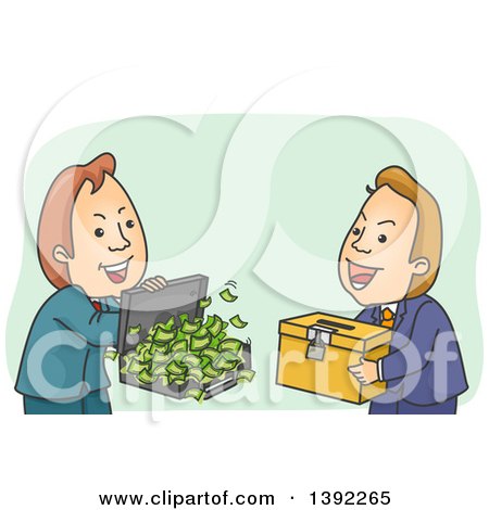 Clipart of a Cartoon Shady White Male Politician Buying a Ballot Box - Royalty Free Vector Illustration by BNP Design Studio