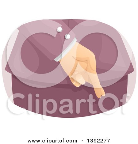Clipart of a Business Woman Crossing Her Fingers Behind Her Back - Royalty Free Vector Illustration by BNP Design Studio