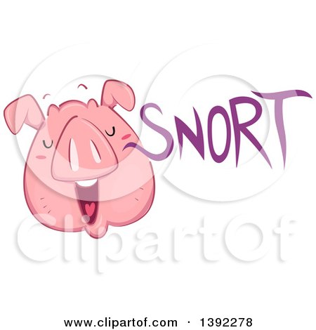 Clipart of a Snorting Pig - Royalty Free Vector Illustration by BNP Design Studio