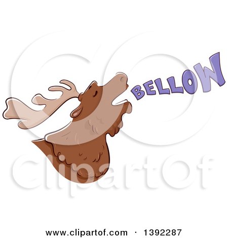 Clipart of a Bellowing Moose - Royalty Free Vector Illustration by BNP Design Studio