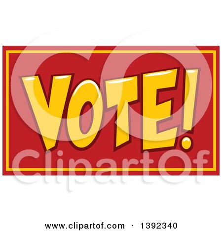 Clipart of the Word VOTE on Red and Yellow - Royalty Free Vector Illustration by BNP Design Studio