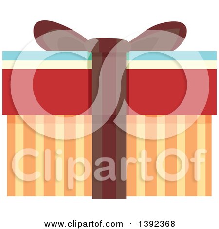 Clipart of a Flat Design Gift Box - Royalty Free Vector Illustration by BNP Design Studio