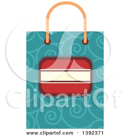 Clipart of a Flat Design Gift Bag - Royalty Free Vector Illustration by BNP Design Studio
