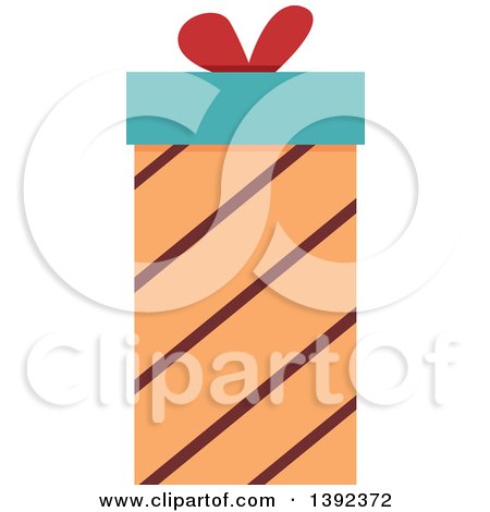 Clipart of a Flat Design Gift Box - Royalty Free Vector Illustration by BNP Design Studio