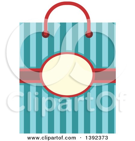 Clipart of a Flat Design Gift Bag - Royalty Free Vector Illustration by BNP Design Studio