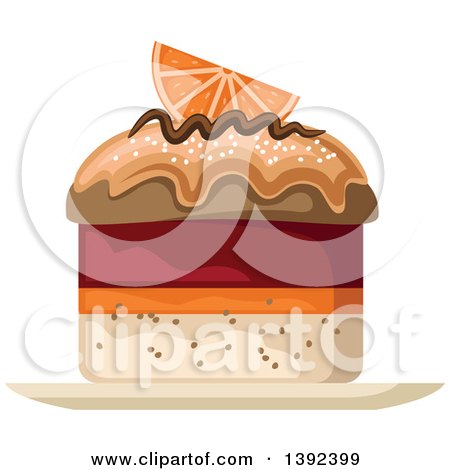 Clipart of a Cake with an Orange Wedge - Royalty Free Vector Illustration by Vector Tradition SM
