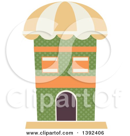 Clipart of a Flat Design Restaurant Store Front - Royalty Free Vector Illustration by BNP Design Studio