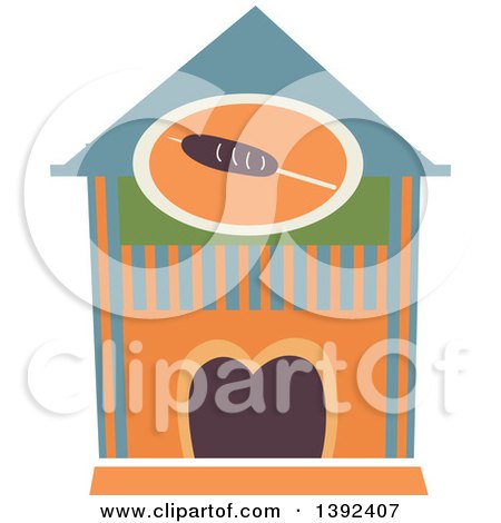Clipart of a Flat Design Restaurant Store Front - Royalty Free Vector Illustration by BNP Design Studio