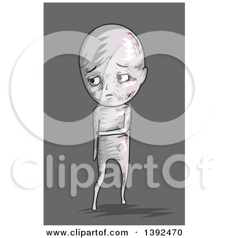 Clipart of a Sad Man After Being Beat up - Royalty Free Vector Illustration by BNP Design Studio