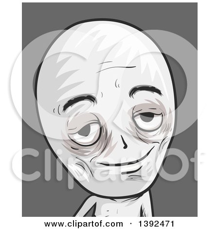 Clipart of a Dazed Druggie Man with Sunken in Eyes - Royalty Free Vector Illustration by BNP Design Studio