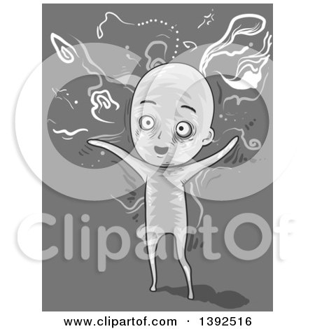 Clipart of a Man Hallucinating - Royalty Free Vector Illustration by BNP Design Studio