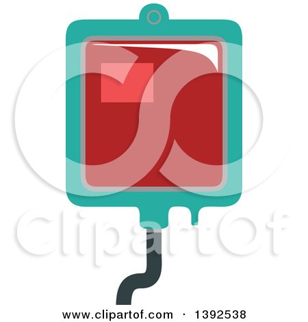 Clipart of a Flat Design Blood Bag - Royalty Free Vector Illustration by BNP Design Studio