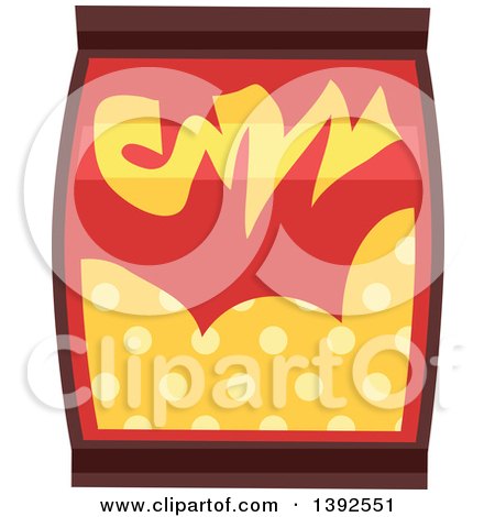 Clipart of a Flat Design Snack Bag - Royalty Free Vector Illustration by BNP Design Studio
