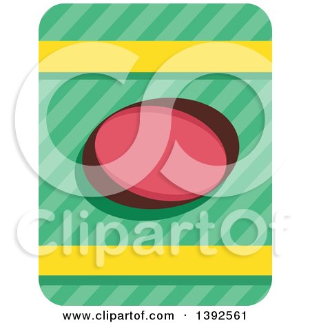 Clipart of a Flat Design Bag of Potato Chips - Royalty Free Vector Illustration by BNP Design Studio