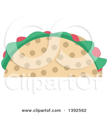 Clipart of a Flat Design Taco - Royalty Free Vector Illustration by BNP Design Studio