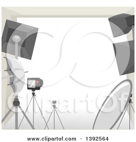 Clipart of a Frame with Photography Equipment - Royalty Free Vector Illustration by BNP Design Studio