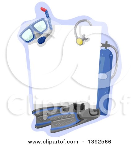 Clipart of a Frame with Diving and Snorkel Gear - Royalty Free Vector Illustration by BNP Design Studio