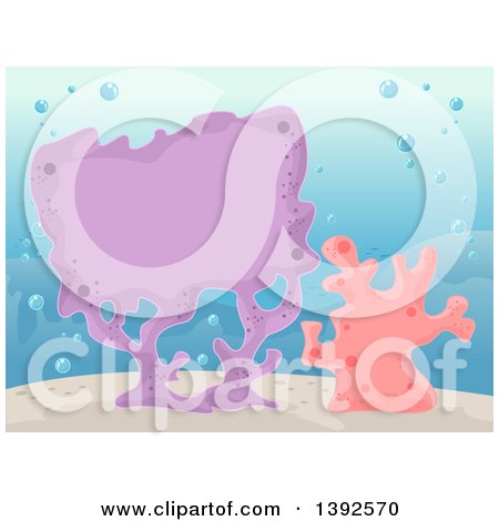 Clipart of a Frame Made in Colorful Corals - Royalty Free Vector Illustration by BNP Design Studio