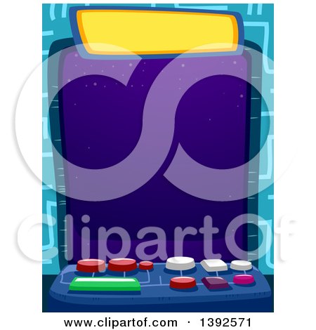 Clipart of a Control Room Dashboard Border - Royalty Free Vector Illustration by BNP Design Studio