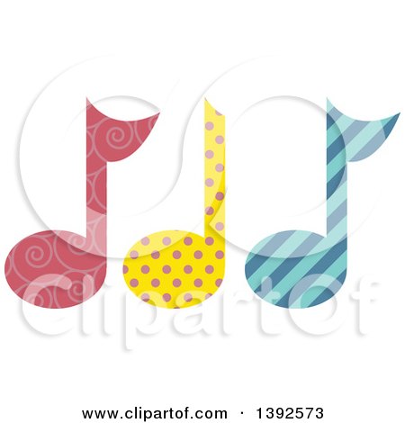 Clipart of Flat Design Music Notes - Royalty Free Vector Illustration by BNP Design Studio