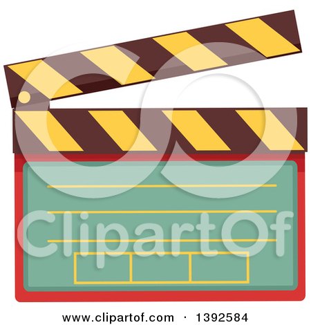 Clipart of a Flat Design Clapper Board - Royalty Free Vector Illustration by BNP Design Studio