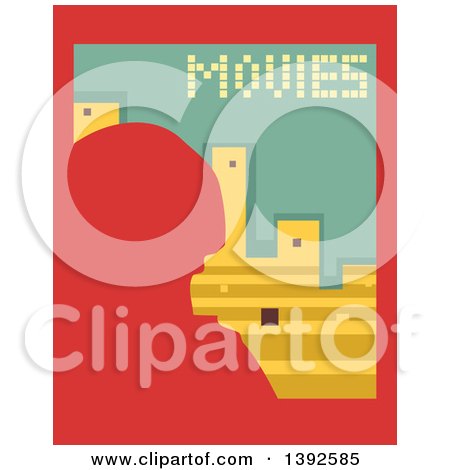 Clipart of a Flat Design Movies Poster - Royalty Free Vector Illustration by BNP Design Studio