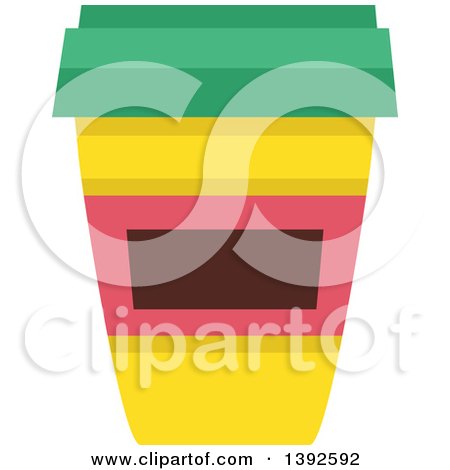 Clipart of a Flat Design Takeout Coffee - Royalty Free Vector Illustration by BNP Design Studio