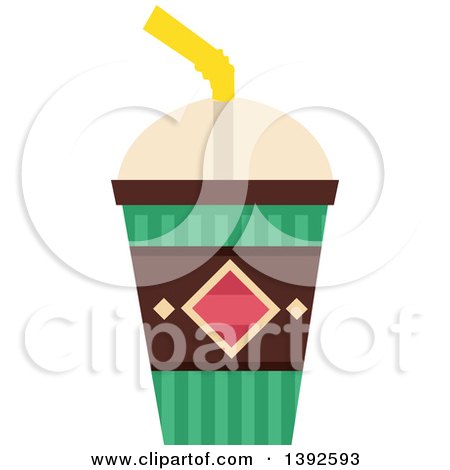 Clipart of a Flat Design Cold Drink - Royalty Free Vector Illustration by BNP Design Studio