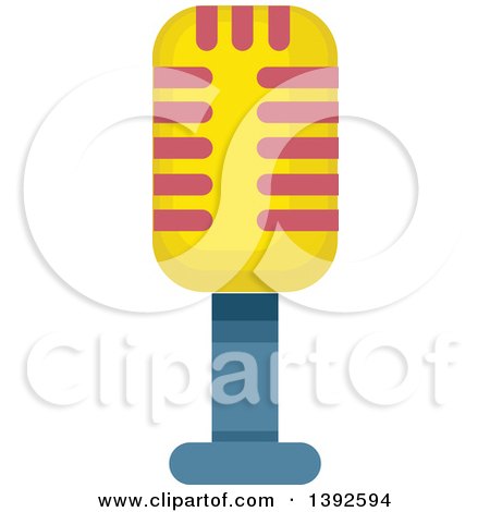 Clipart of a Flat Design Microphone - Royalty Free Vector Illustration by BNP Design Studio