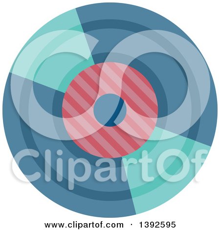 Clipart of a Flat Design Cd, Dvd, or Lp Vinyl Record - Royalty Free Vector Illustration by BNP Design Studio