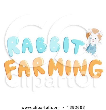 Clipart of a Bunny with Rabbit Farming Text - Royalty Free Vector Illustration by BNP Design Studio