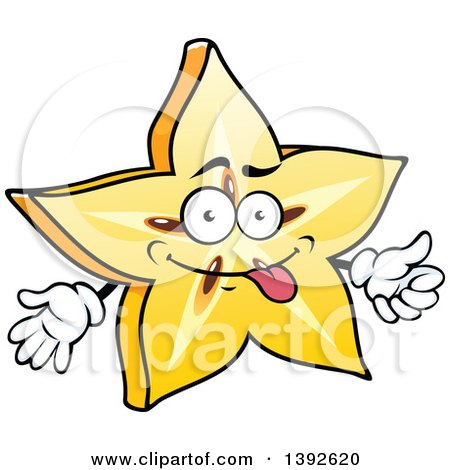 Clipart of a Cartoon Carambola Starfruit Character - Royalty Free Vector Illustration by Vector Tradition SM