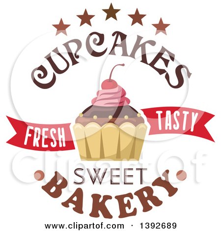 Clipart of a Cupcake with Text - Royalty Free Vector Illustration by Vector Tradition SM