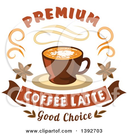 Clipart of a Coffee Latte with Text - Royalty Free Vector Illustration by Vector Tradition SM