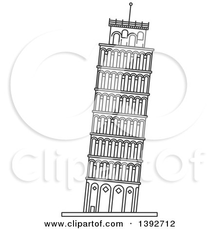 Clipart of a Gray Sketched Travel Landmark of - Royalty Free Vector Illustration by Vector Tradition SM