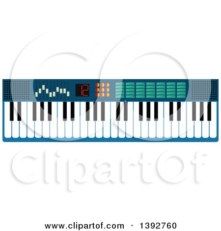 Clipart of a Flat Design Synthesizer - Royalty Free Vector Illustration by Vector Tradition SM