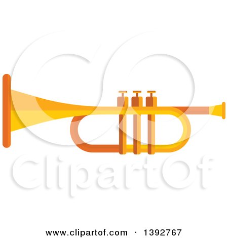 Clipart of a Flat Design Trumpet - Royalty Free Vector Illustration by Vector Tradition SM