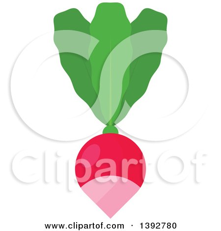 Clipart of a Flat Design Radish - Royalty Free Vector Illustration by Vector Tradition SM