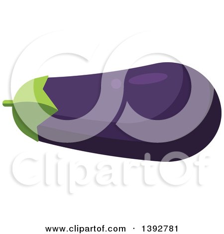 Clipart of a Flat Design Eggplant - Royalty Free Vector Illustration by Vector Tradition SM
