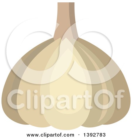 Clipart of a Flat Design Garlic Bulb - Royalty Free Vector Illustration by Vector Tradition SM