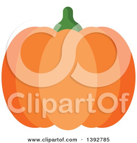 Clipart of a Flat Design Pumpkin - Royalty Free Vector Illustration by Vector Tradition SM