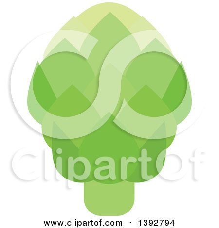 Clipart of a Flat Design Artichoke - Royalty Free Vector Illustration by Vector Tradition SM